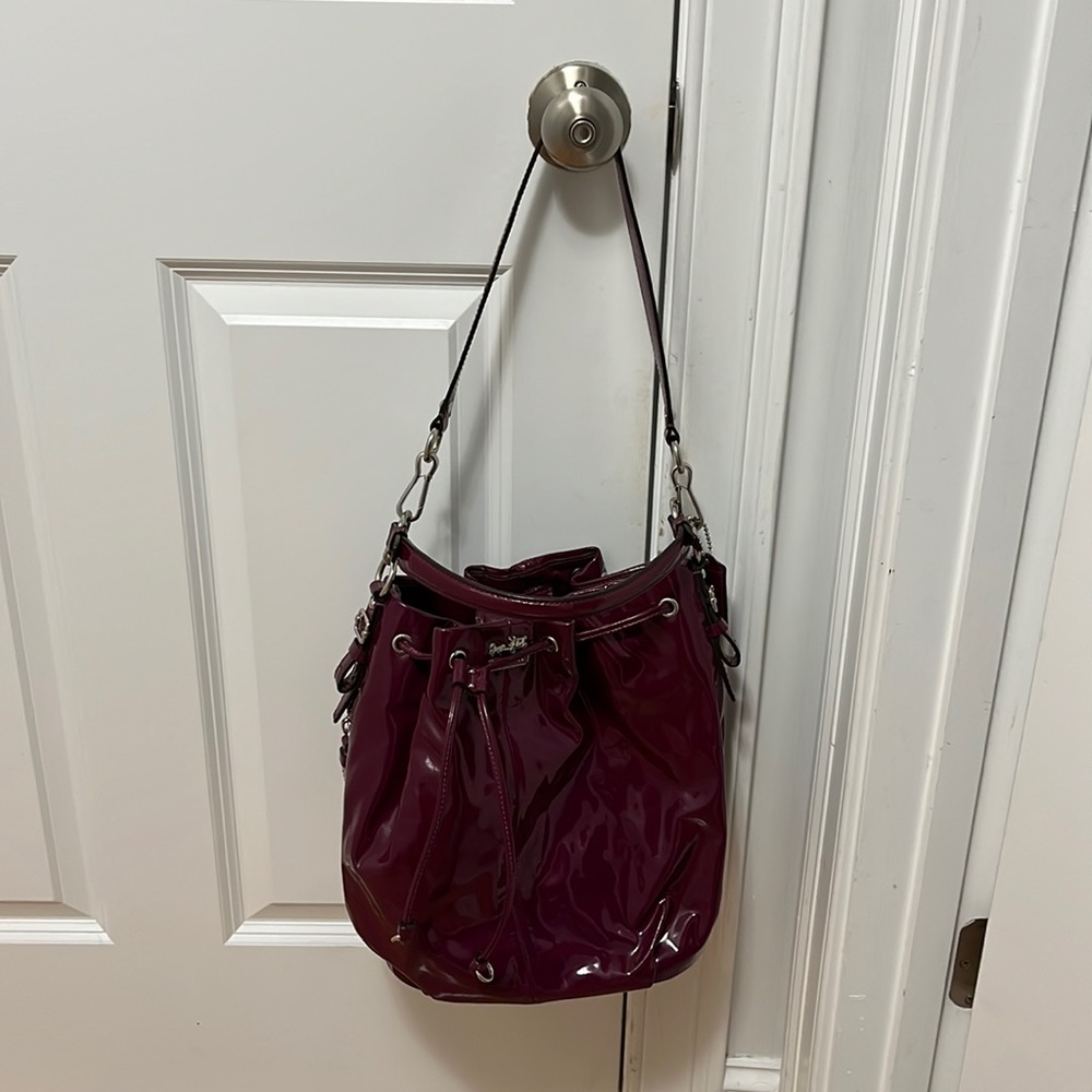 Coach Plum Patent Leather Bucket handbag